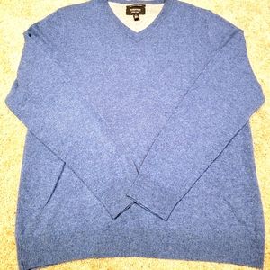 Nordstrom Mens Shop 100% Cashmere Blue Cozy Pullover Sweater Size Large